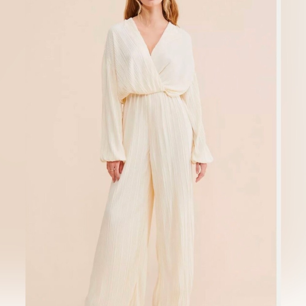 4th and Reckless Bliss Balloon Ivory Jumpsuit, Anthropologie